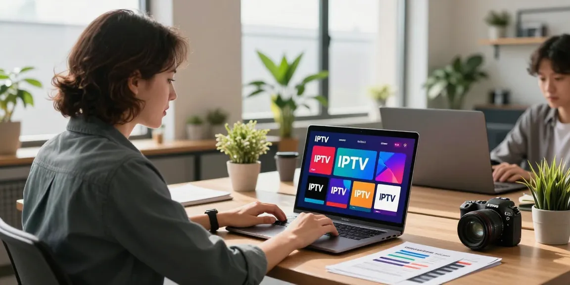 IPTV reseller in a modern office, showcasing trusted local services and professional packages.