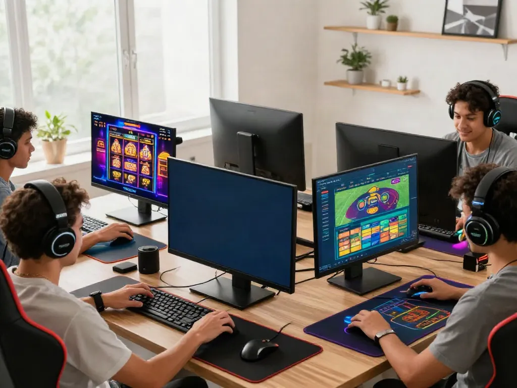 Engaging online gaming experience at https://tx88bet.vip/ with diverse players and vibrant casino game displays.