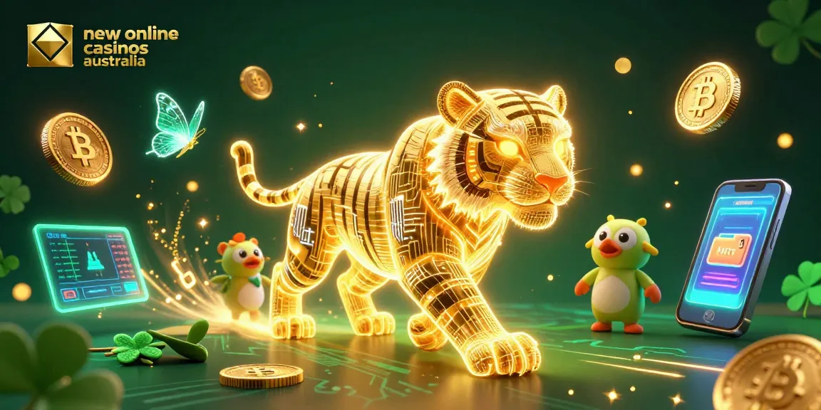 Experience thrilling gameplay with new online casinos Australia, featuring vibrant graphics and crypto-themed casino elements.