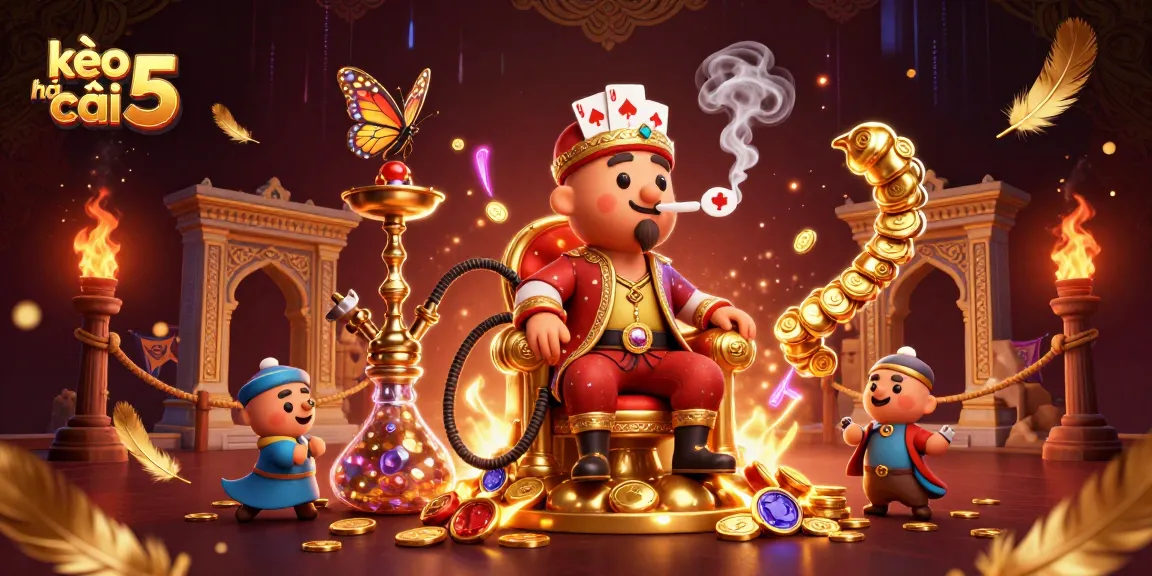 Bet on kèo nhà cái 5 with an exotic 3D illustration showcasing gambling elements.